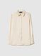 Beige long sleeve satin shirt regular fit_4
