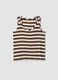 Brown striped stretch viscose tank top_4