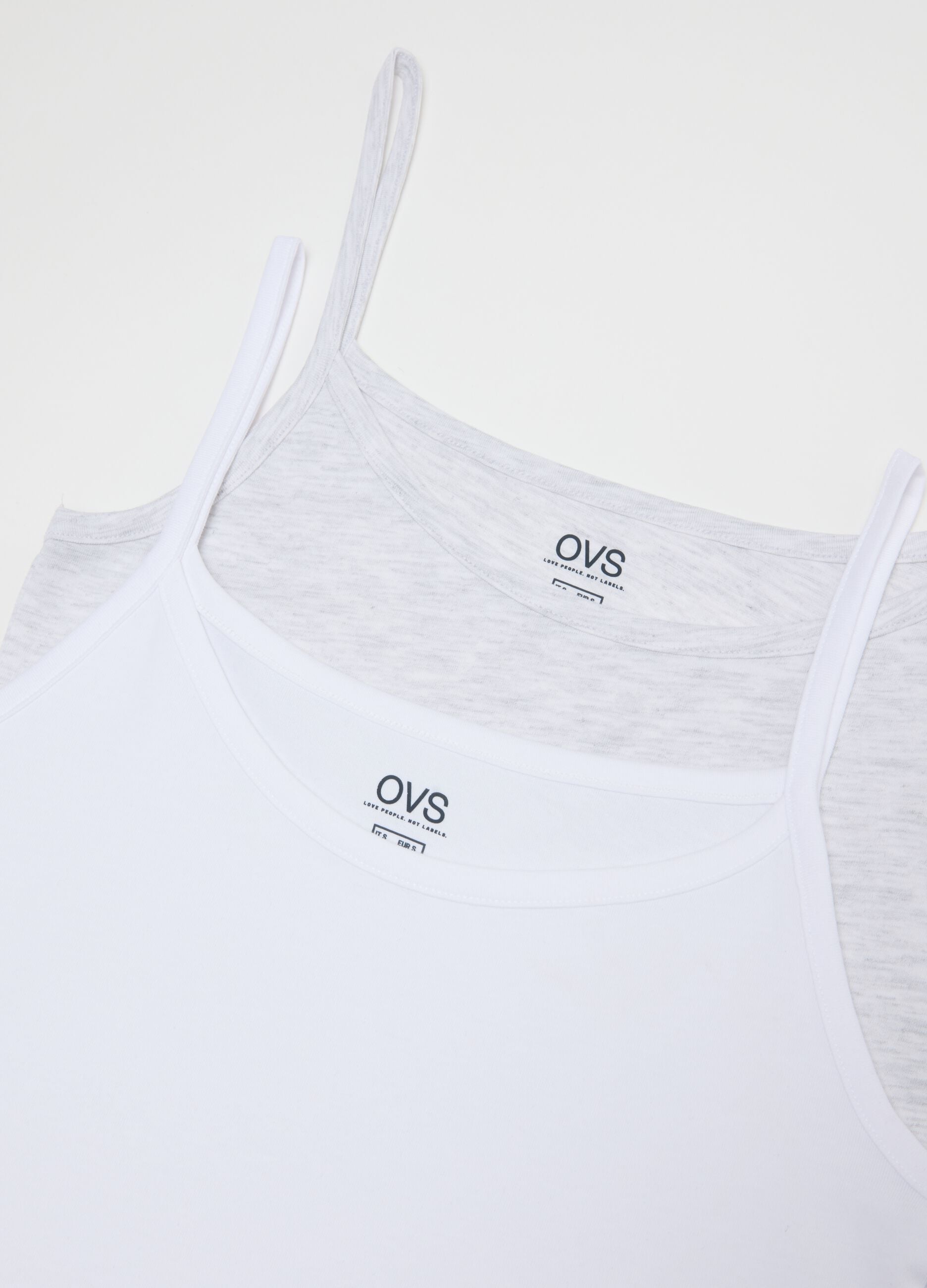 Twin pack of multicolour regular fit stretch cotton vests