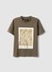 Green pure cotton regular fit T-shirt with floral print_4