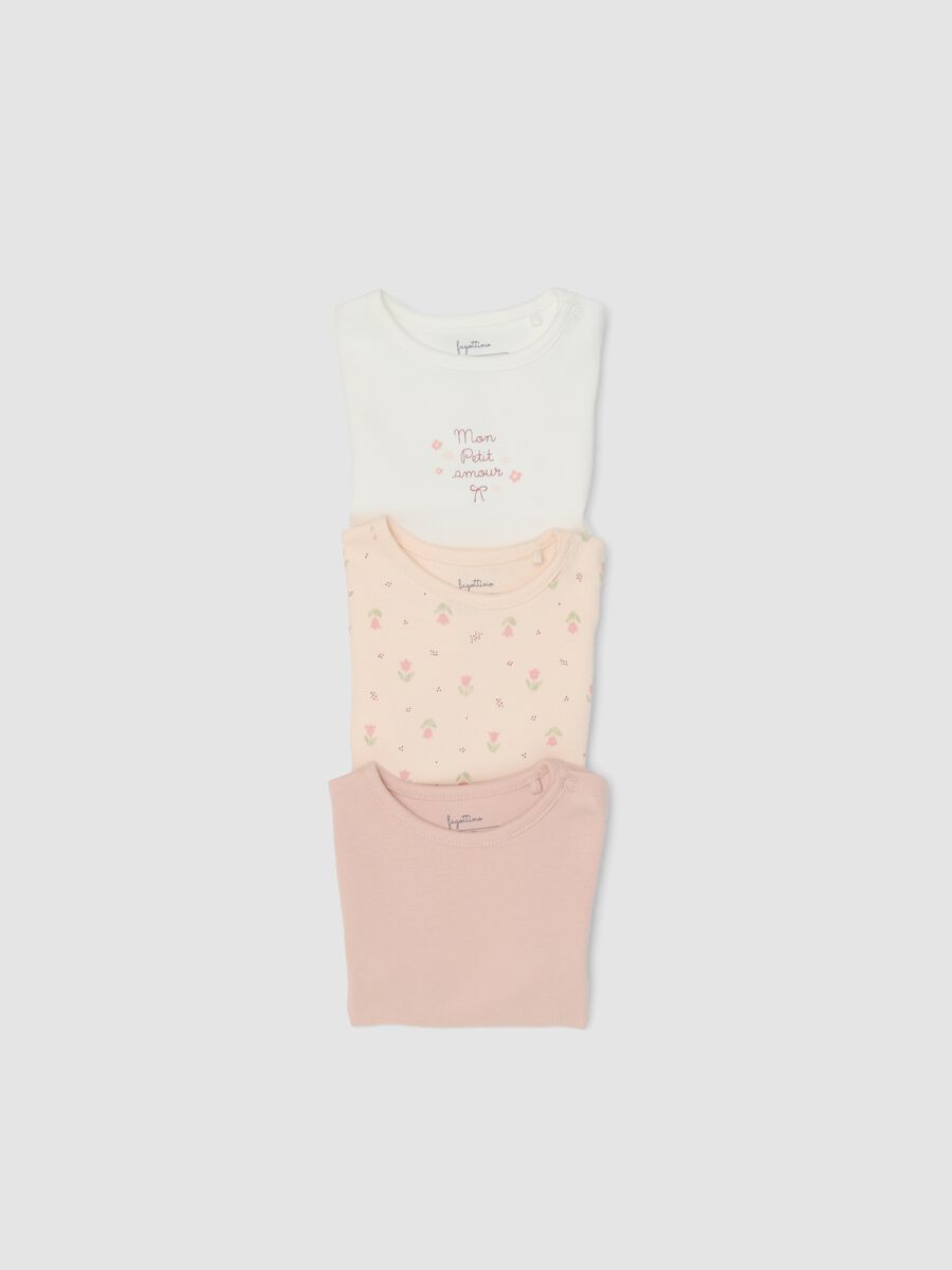 3-pack of multicolour organic cotton bodysuits for baby girl_2