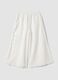 White cotton culottes with embroidery for girls_1