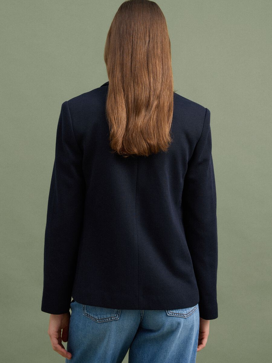 Navy regular-fit double-breasted blazer with classic lapels_3