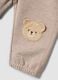 Beige organic cotton baby trousers with elasticated waist_3
