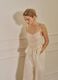 Sleeveless top with ruffled shirring and crochet lace inserts_0