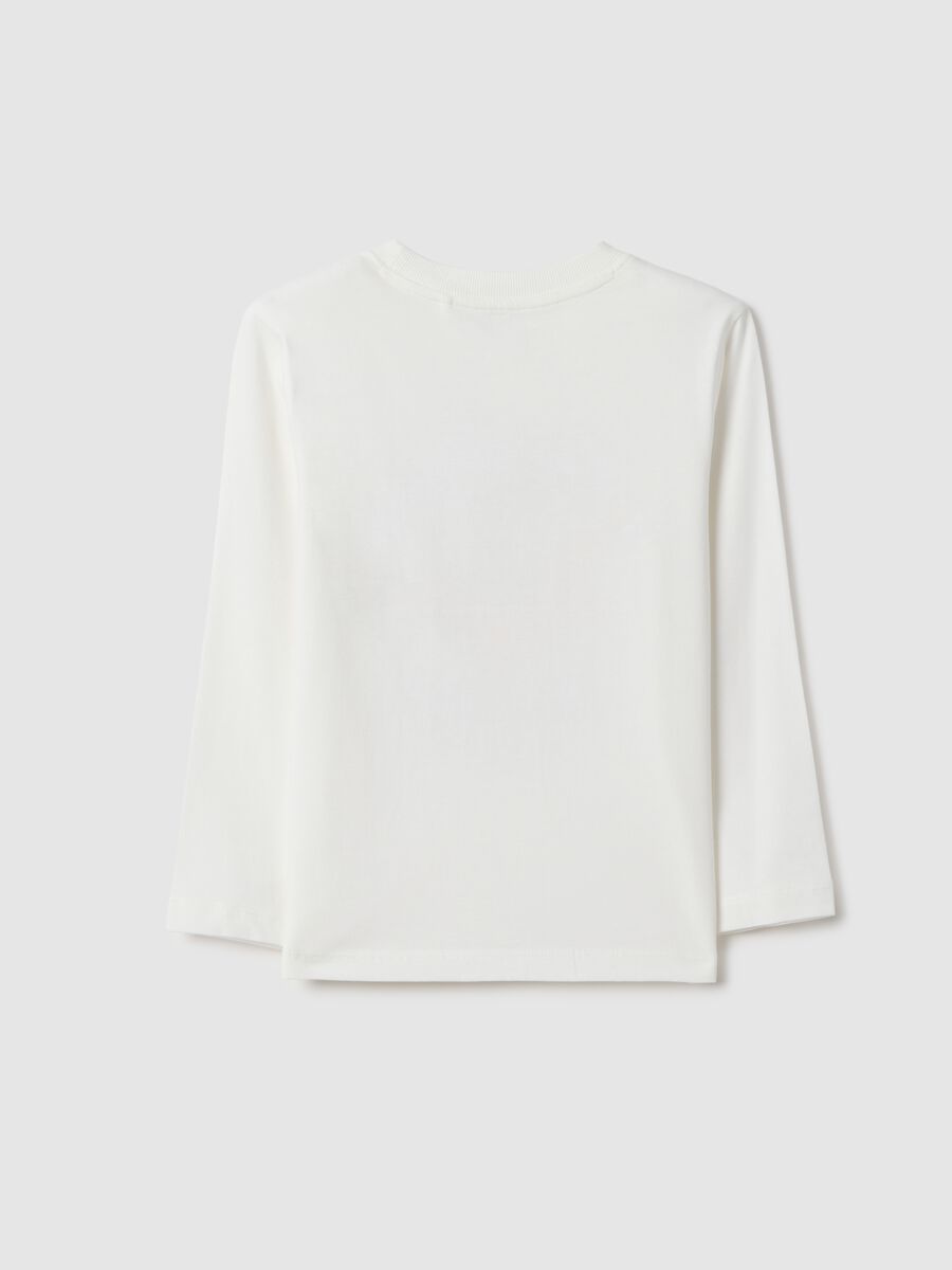 Children's regular fit white pure cotton T-shirt with print_1