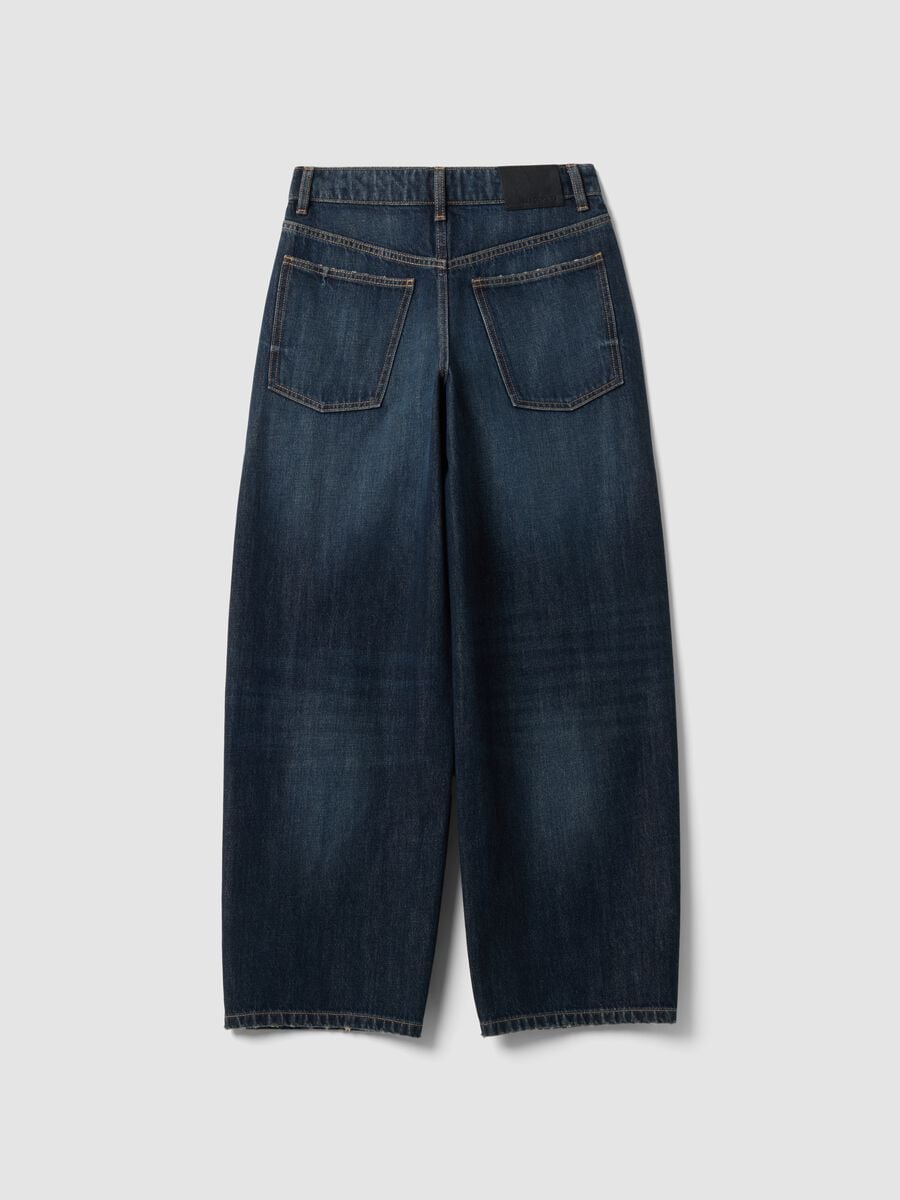 Jeans blu balloon fit in puro cotone_6