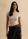 Beige stretch cotton fitted t-shirt_2