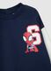 Blue pure cotton sweatshirt and trousers set for boys, regular fit with print_2