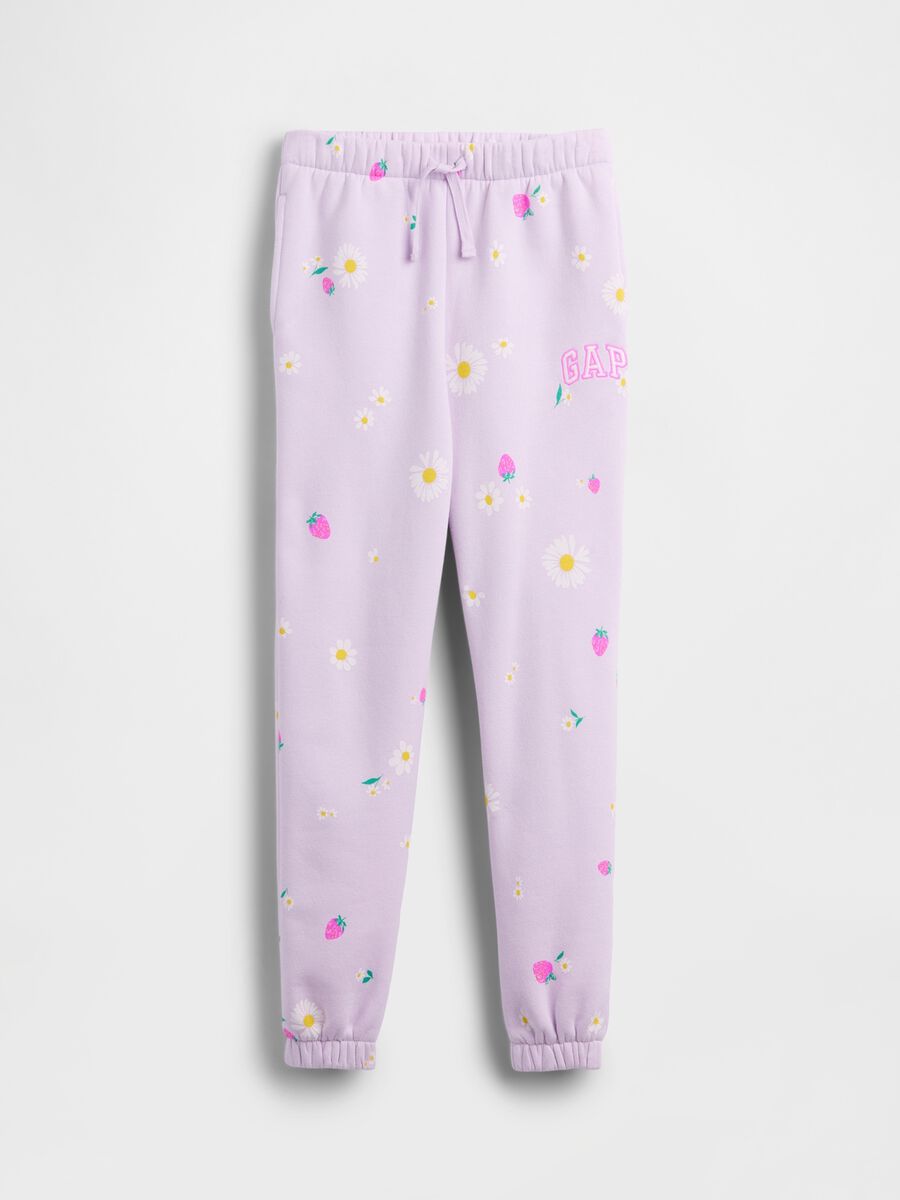 Cotton-blend joggers with printed design_3