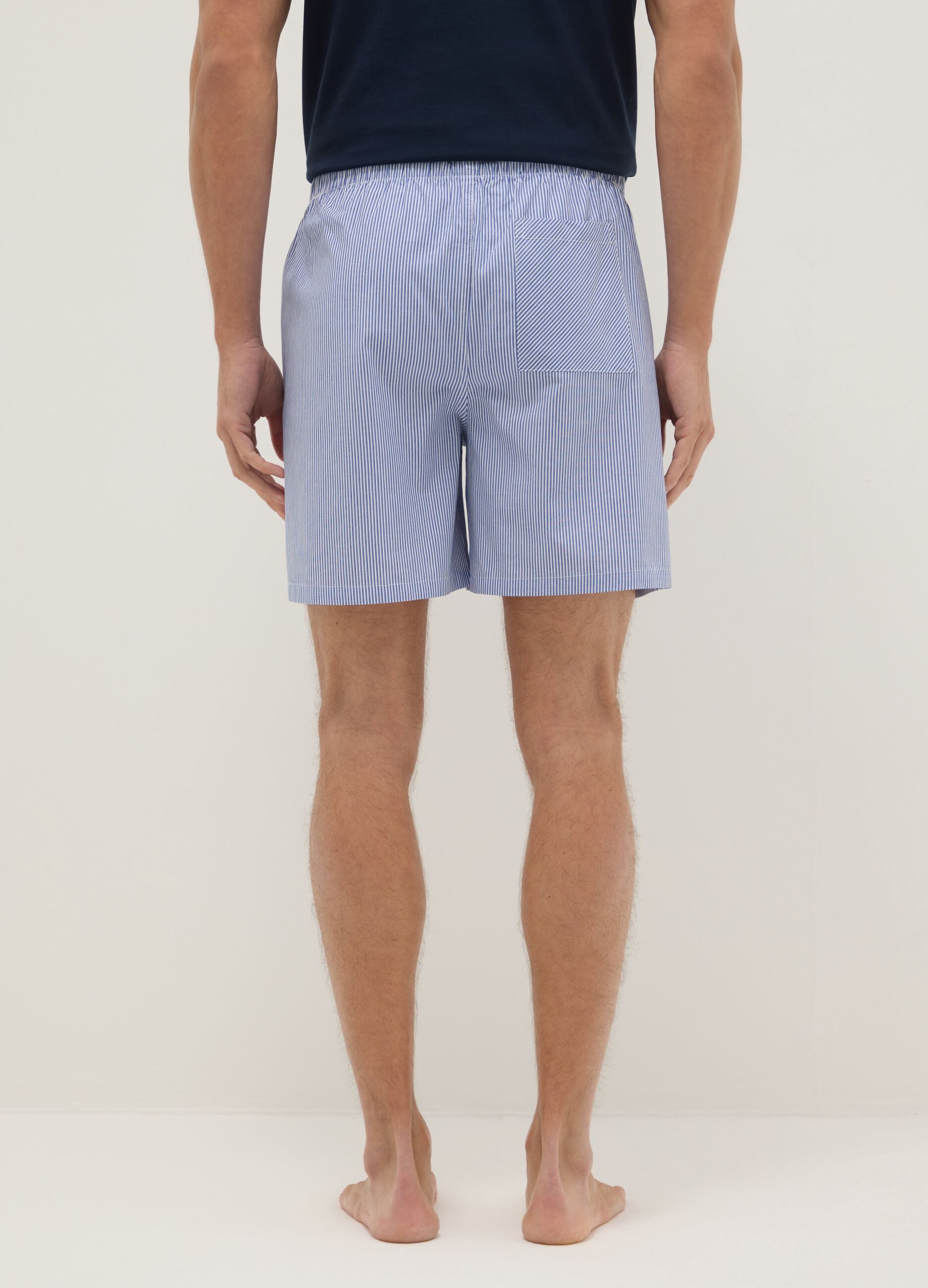 Pure cotton multicolour striped regular fit pyjama shorts