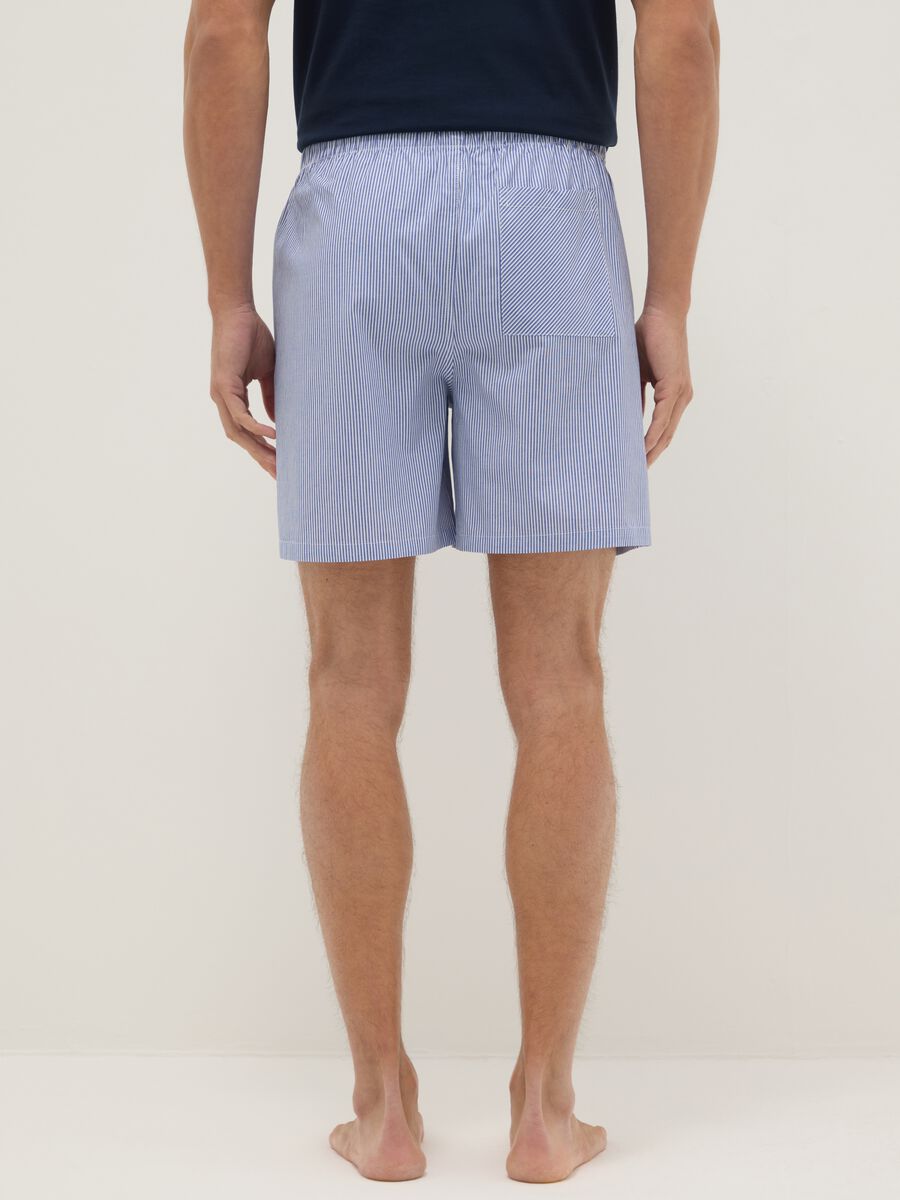 Pure cotton multicolour striped regular fit pyjama shorts_2