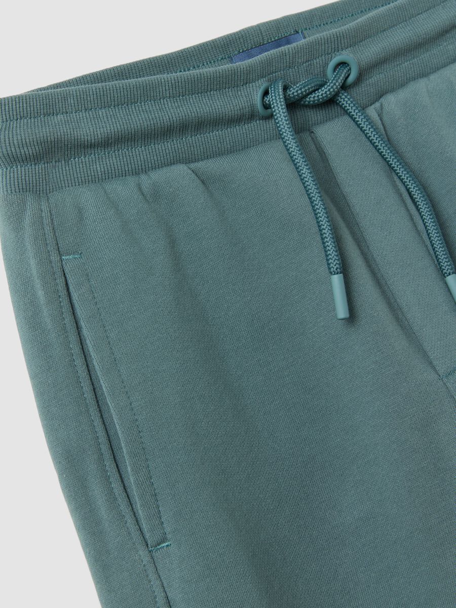 Green organic cotton joggers, comfort fit, for boys_2