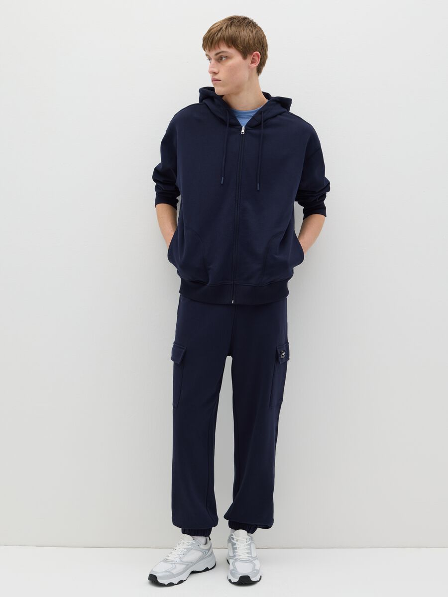 Over-fit full-zip sweatshirt in cotton with hood_1