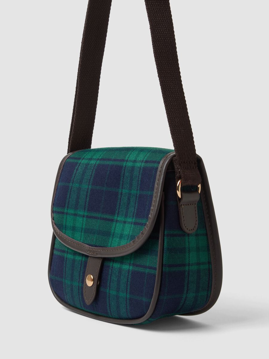 Borsa multicolor in tessuto elasticizzato a tracolla scozzese_1
