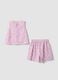 Pink stretch-fabric top and shorts set for girls_1