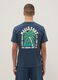 Blue short-sleeve pure cotton T-shirt_2