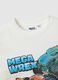 White pure cotton oversized fit children's T-shirt with Hot Wheels_2