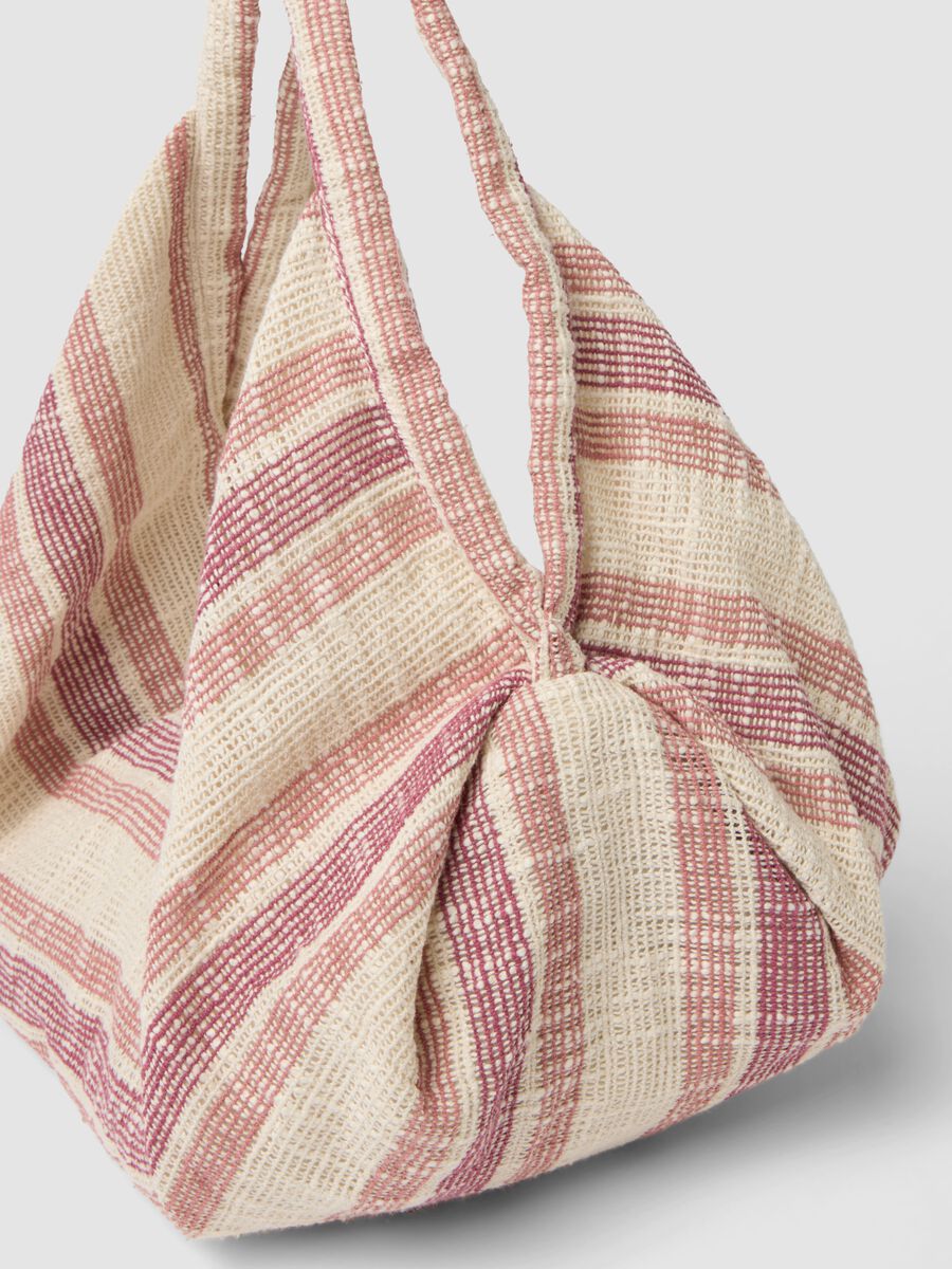 Borsa a spalla rosa in misto cotone e viscosa_2