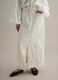 White pure cotton long skirt regular fit with elastic waistband_2