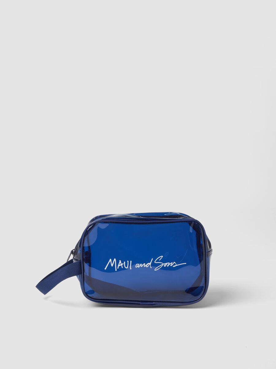 Blue wash bag with zip closure_0