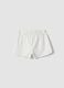 Girls' white pure cotton regular-fit shorts with lace_4