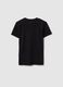 Regular fit boys' black pure cotton T-shirt with lettering_4
