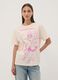 Pink pure cotton T-shirt with Sakura front print, regular fit_0