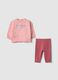 Baby Girls' pink pure cotton sweater and trousers set - Aristocats_0