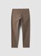 Brown slim-fit stretch cotton twill trousers_2