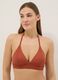 Orange stretch bikini top with removable padding_0