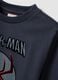 Grey long-sleeve pure cotton Spider-Man print T-shirt for boys_2