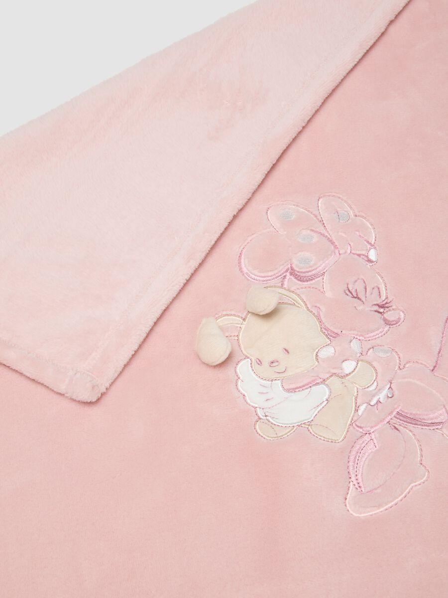 Pink Minnie embroidered baby girl blanket_2