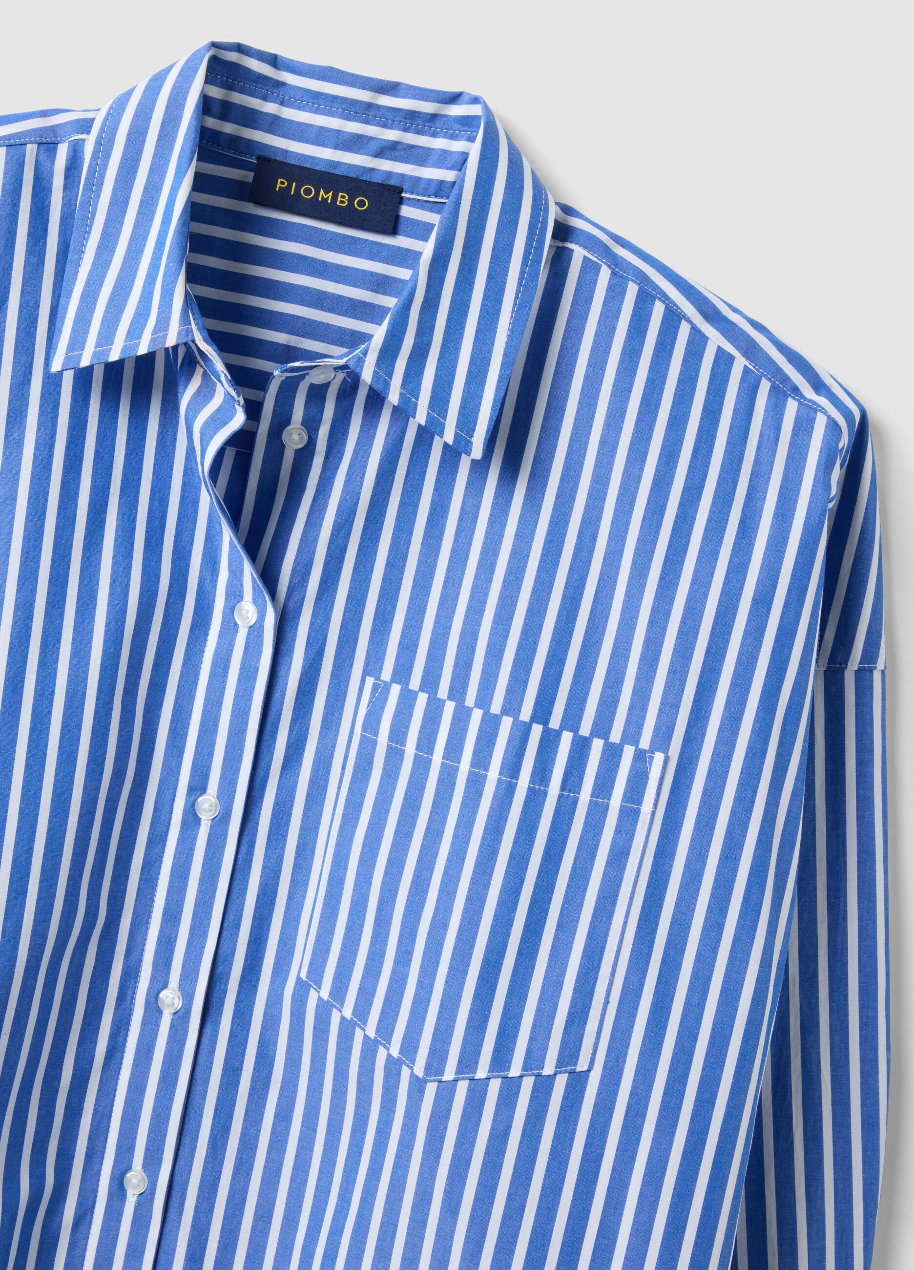 Multicolour striped pure cotton oversized fit shirt