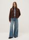 Brown regular fit jacket with buttons and pockets_0