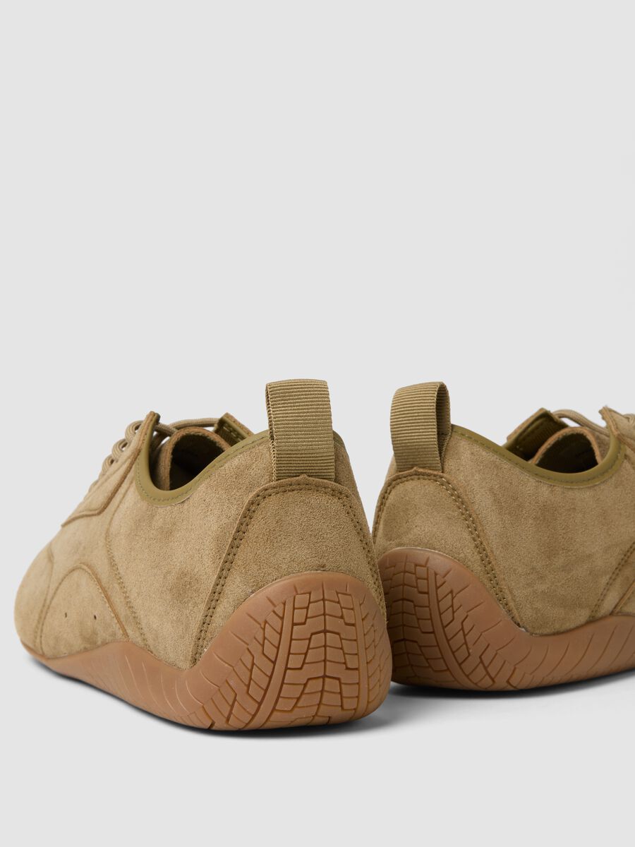 Beige genuine leather regular fit shoes_2