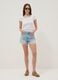 Light blue pure cotton denim shorts_0