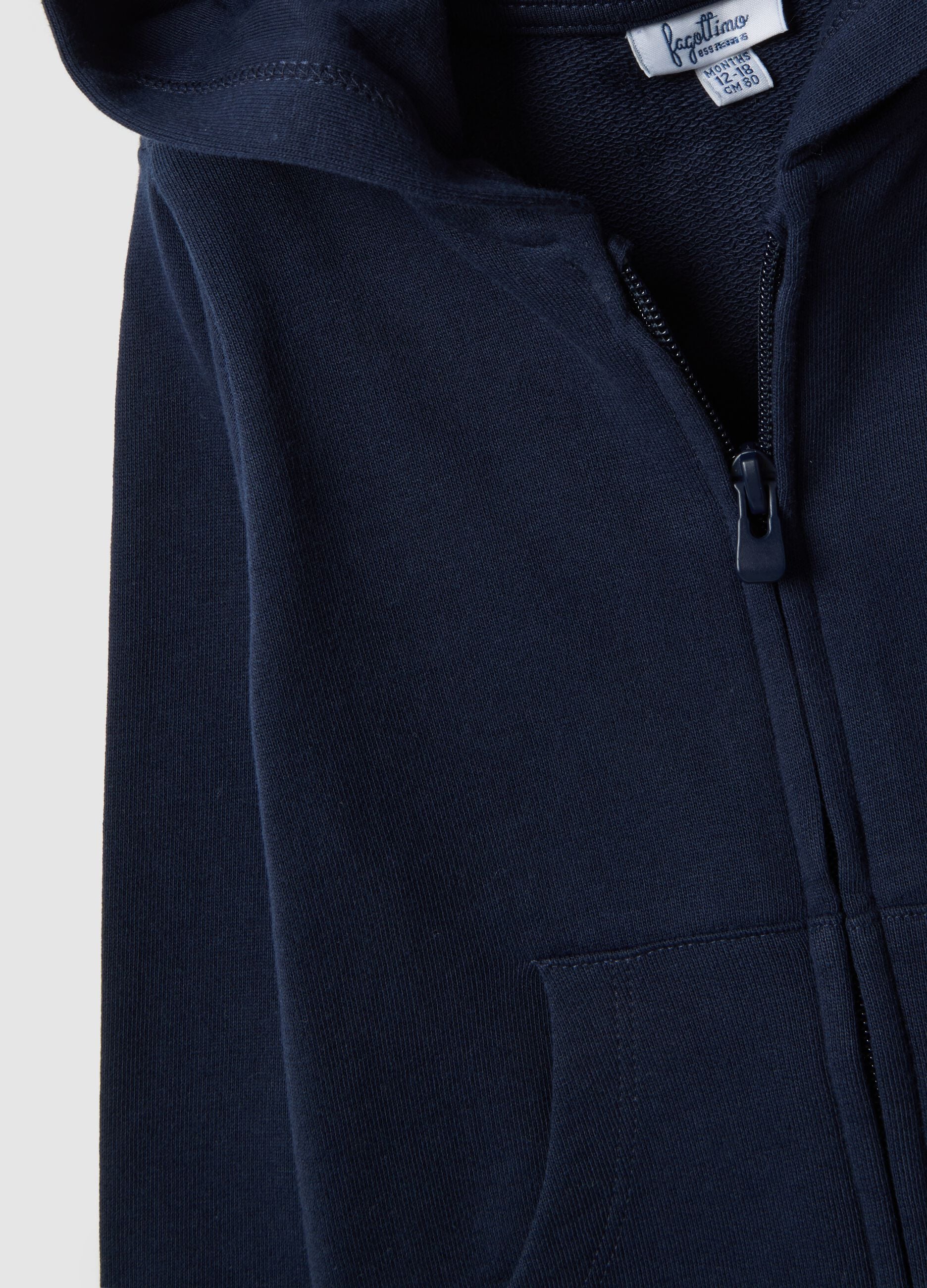 Girls' blue hoodie in pure cotton regular fit