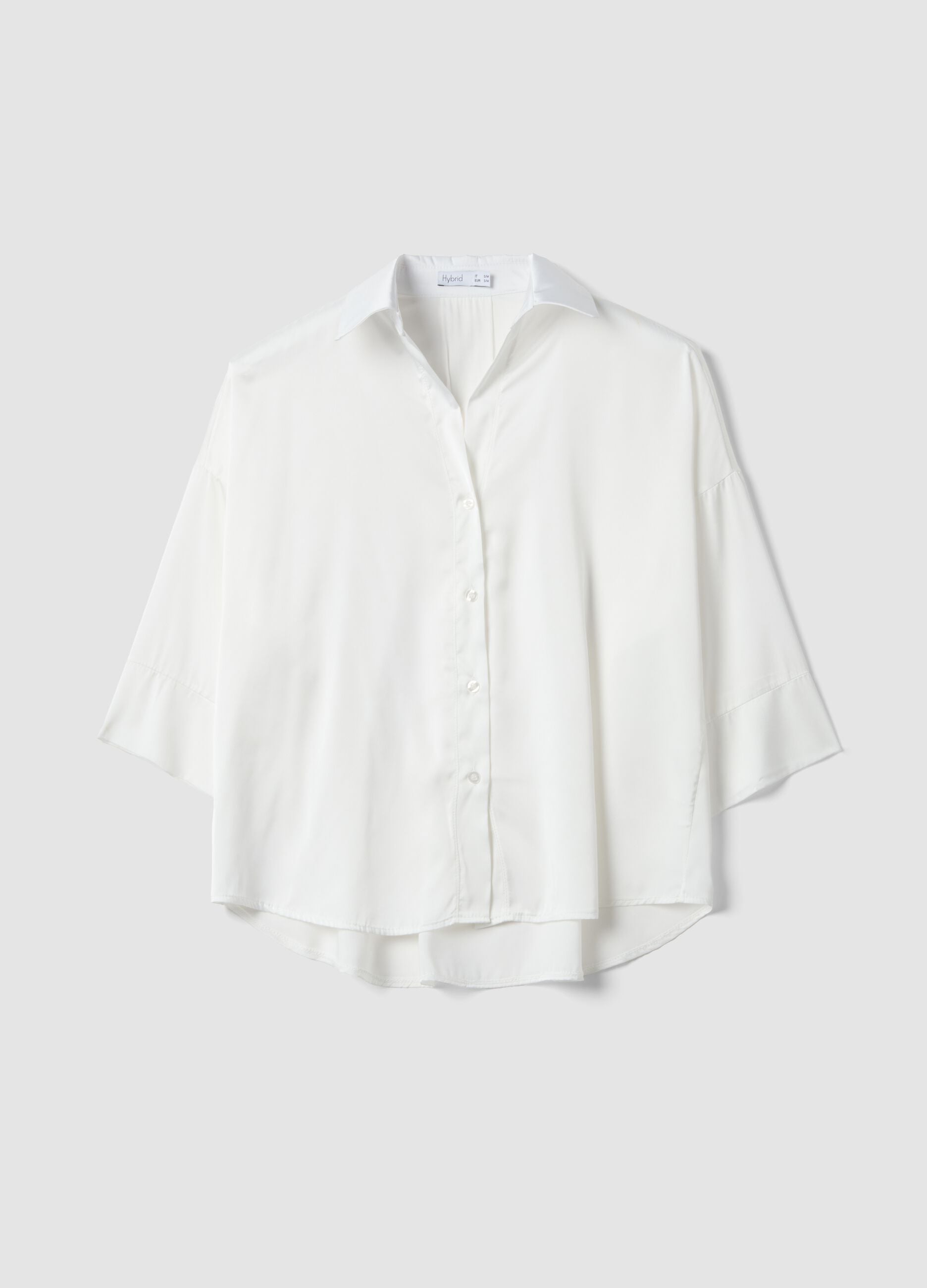 White Satin Blouse Regular Fit