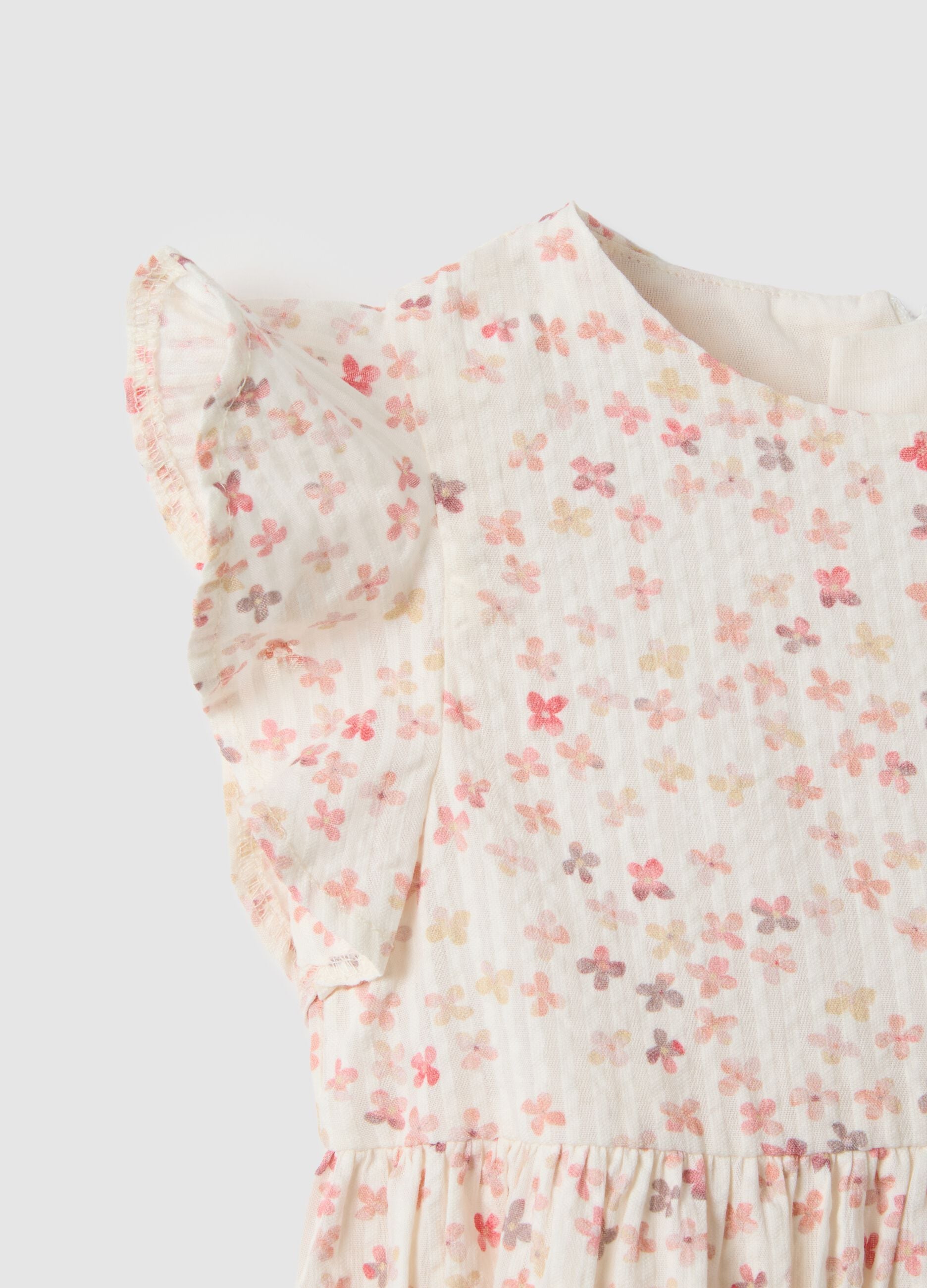 Multicolour pure cotton dress for girls, regular fit with flowers