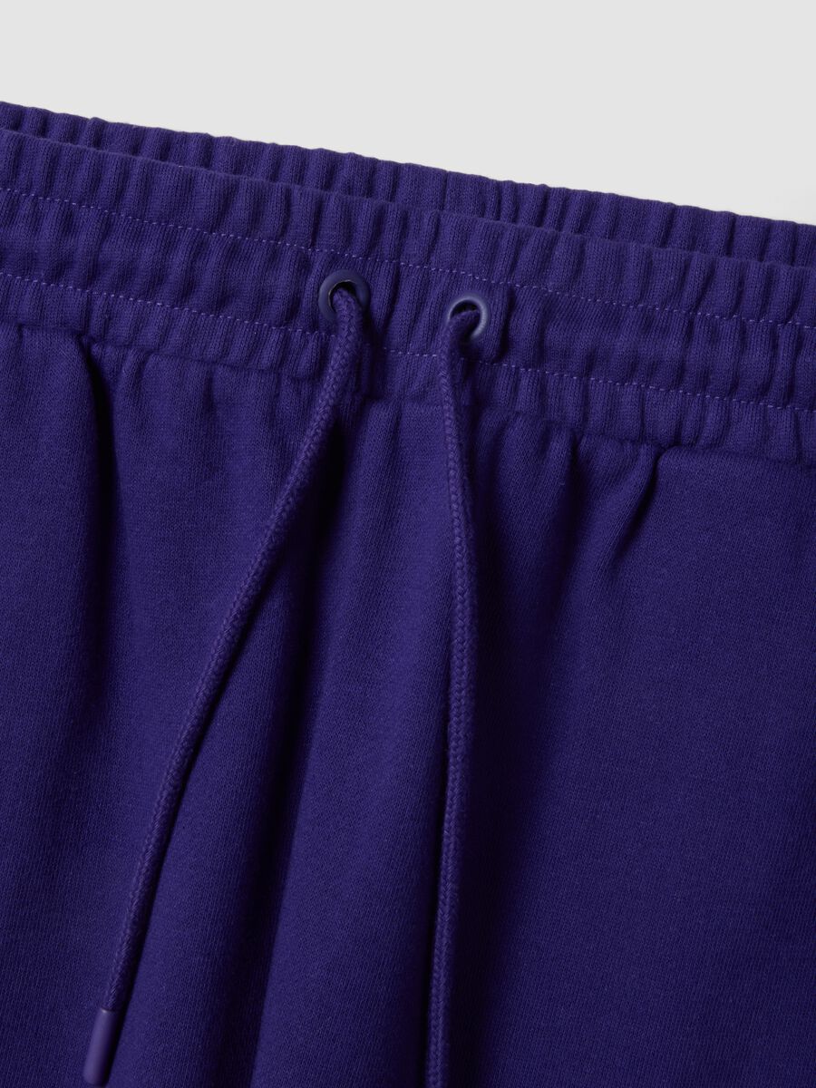 Purple cotton blend shorts with Los Angeles Lakers prints_5