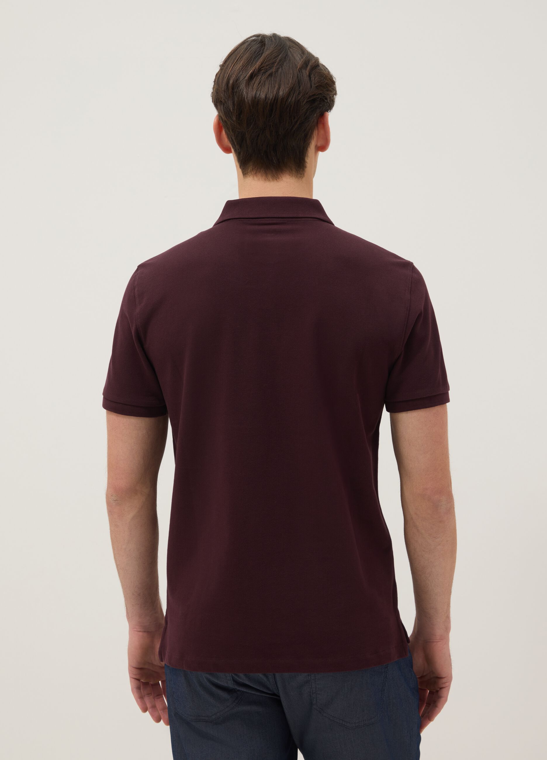 Purple slim fit pure cotton polo shirt
