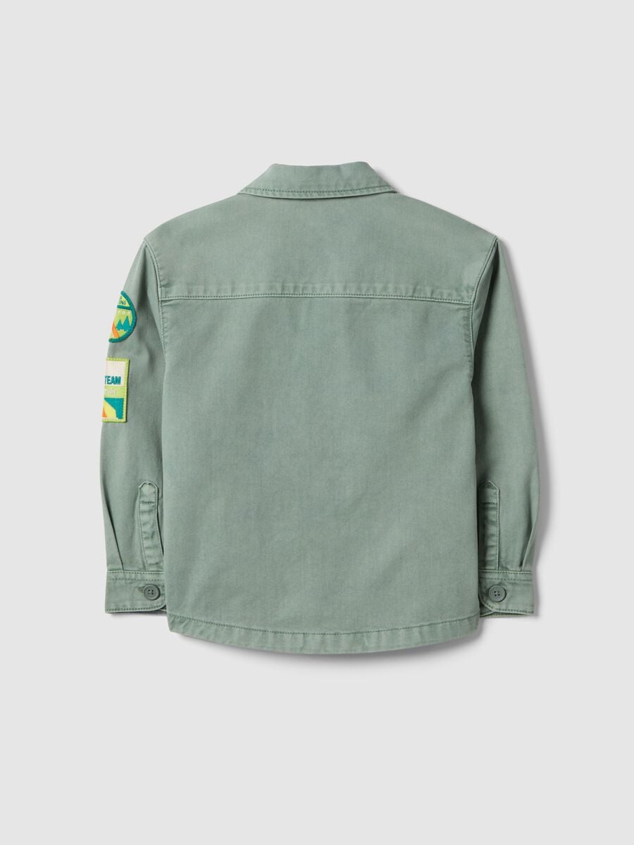 Green oversized fit pure cotton shirt for boys_1