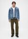 Green regular cotton trousers_0