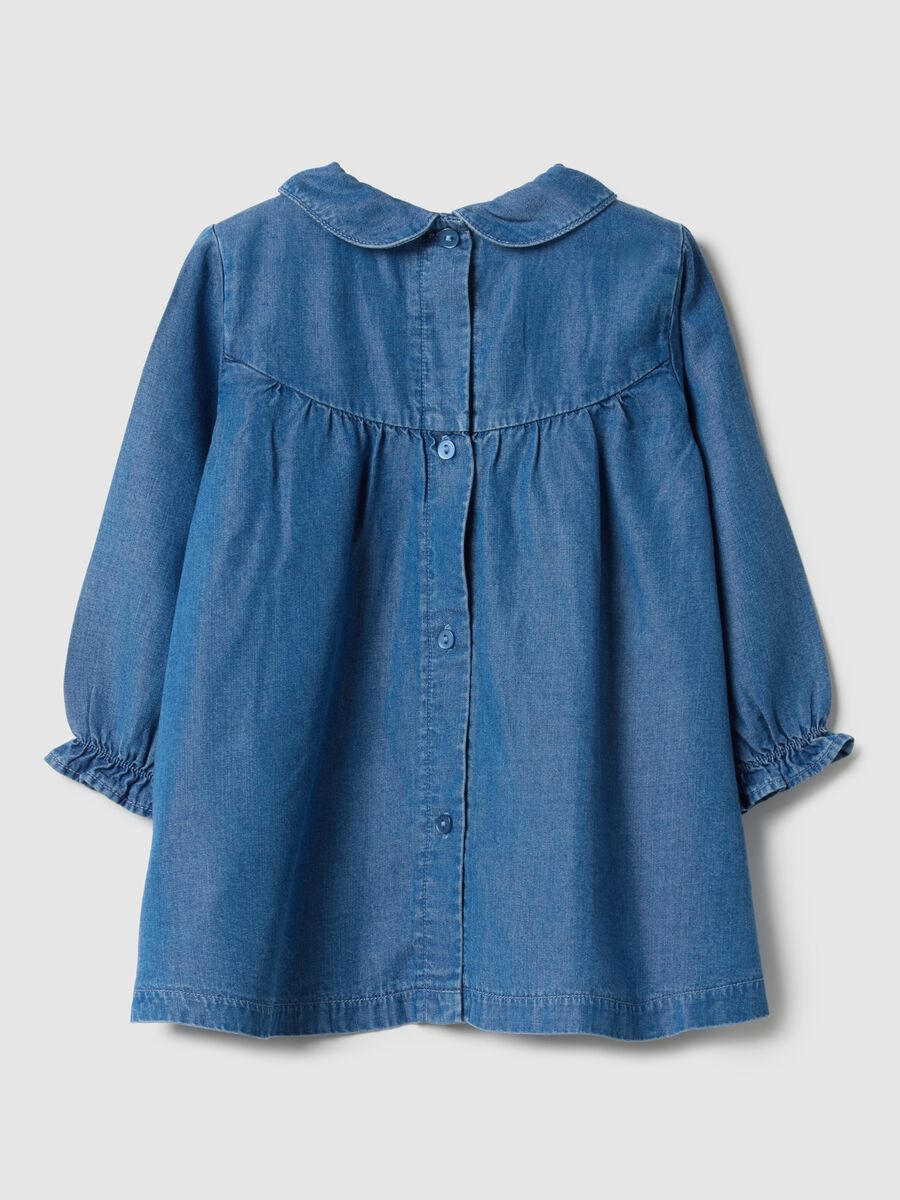 Pure lyocell denim dress regular fit for baby girl_1