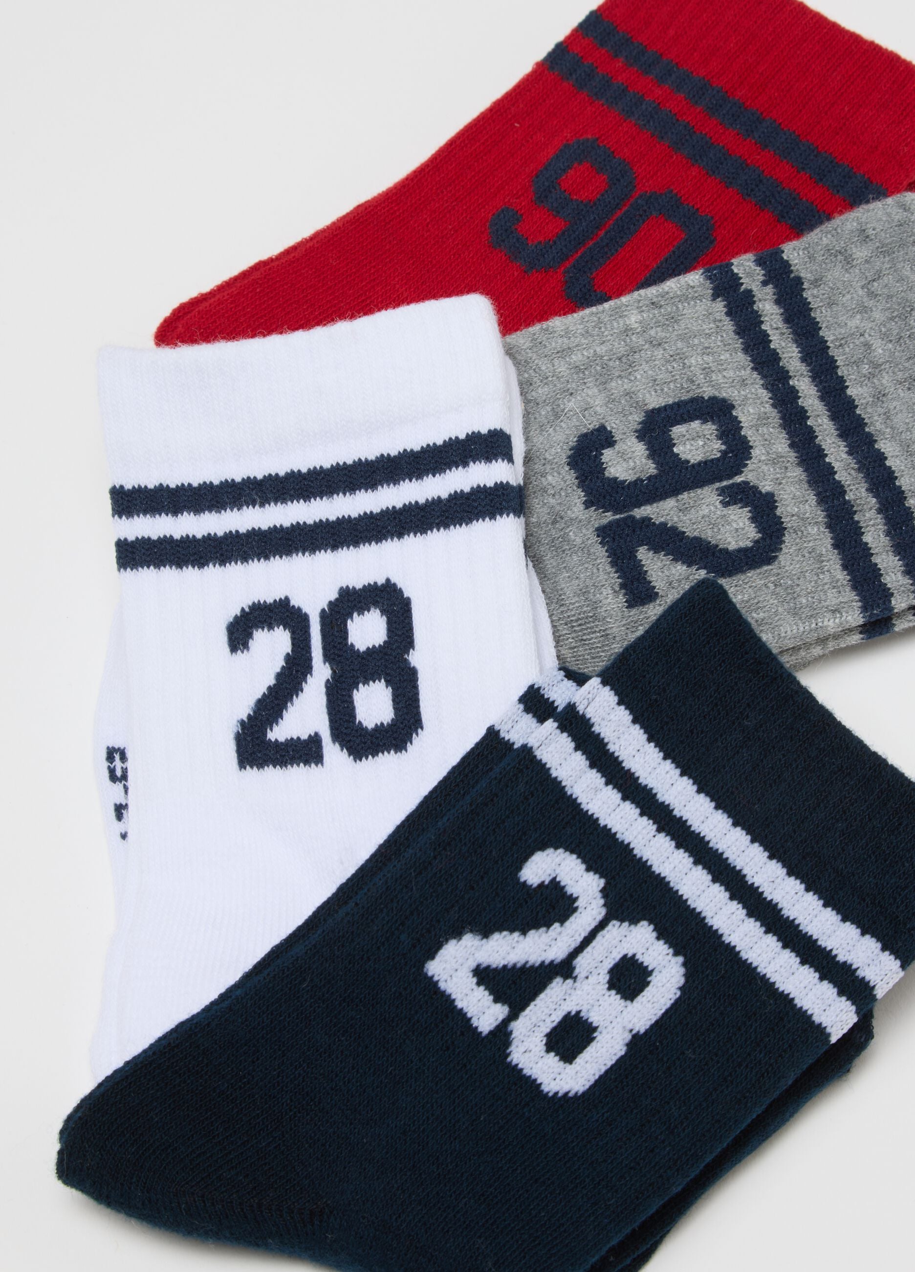 Multipack of multicoloured kids' sports socks in cotton blend