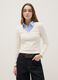 Beige regular fit stretch cotton T-shirt with contrast collar_1