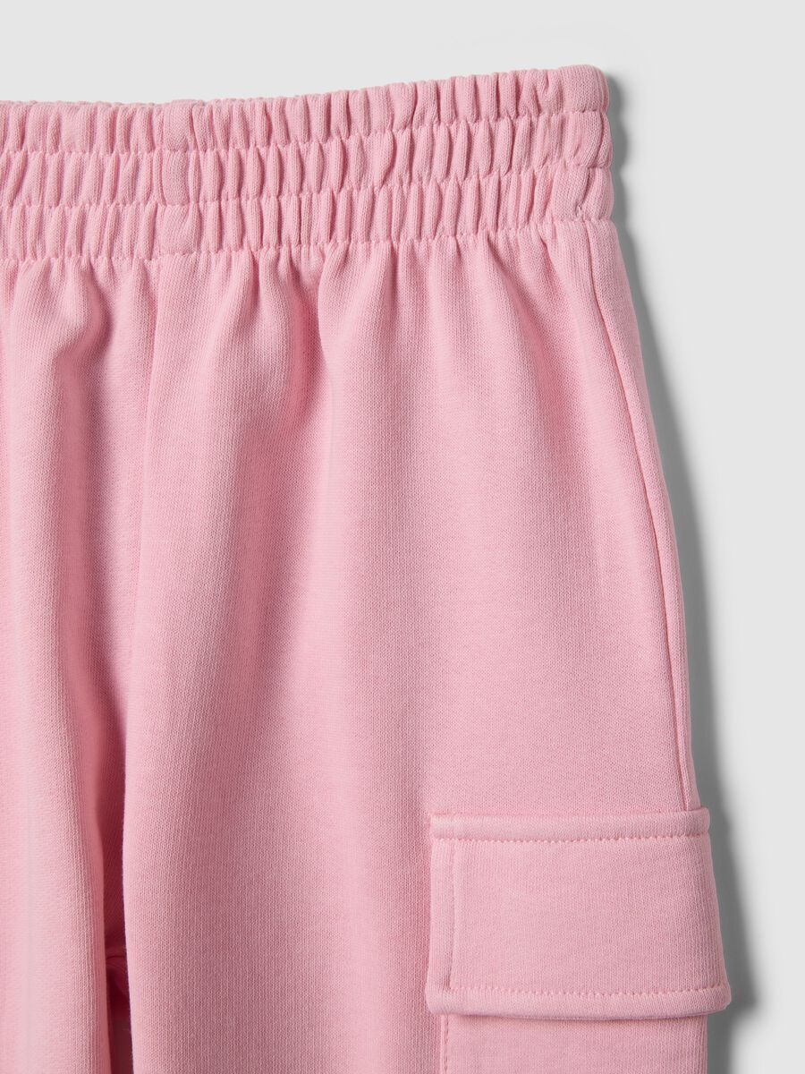 Girls' regular fit pure cotton pink cargo trousers_2