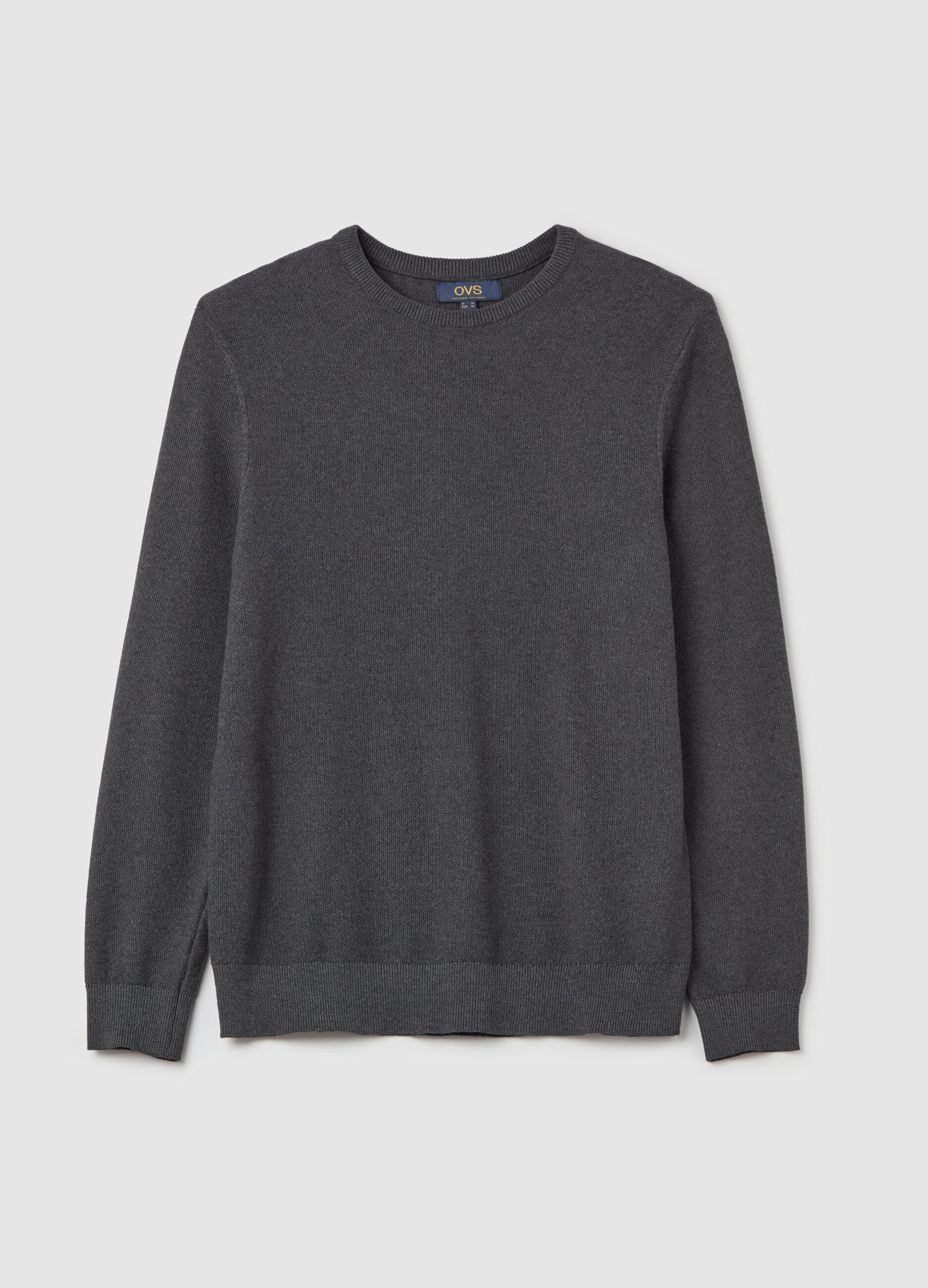 Cotton pullover with micro weave