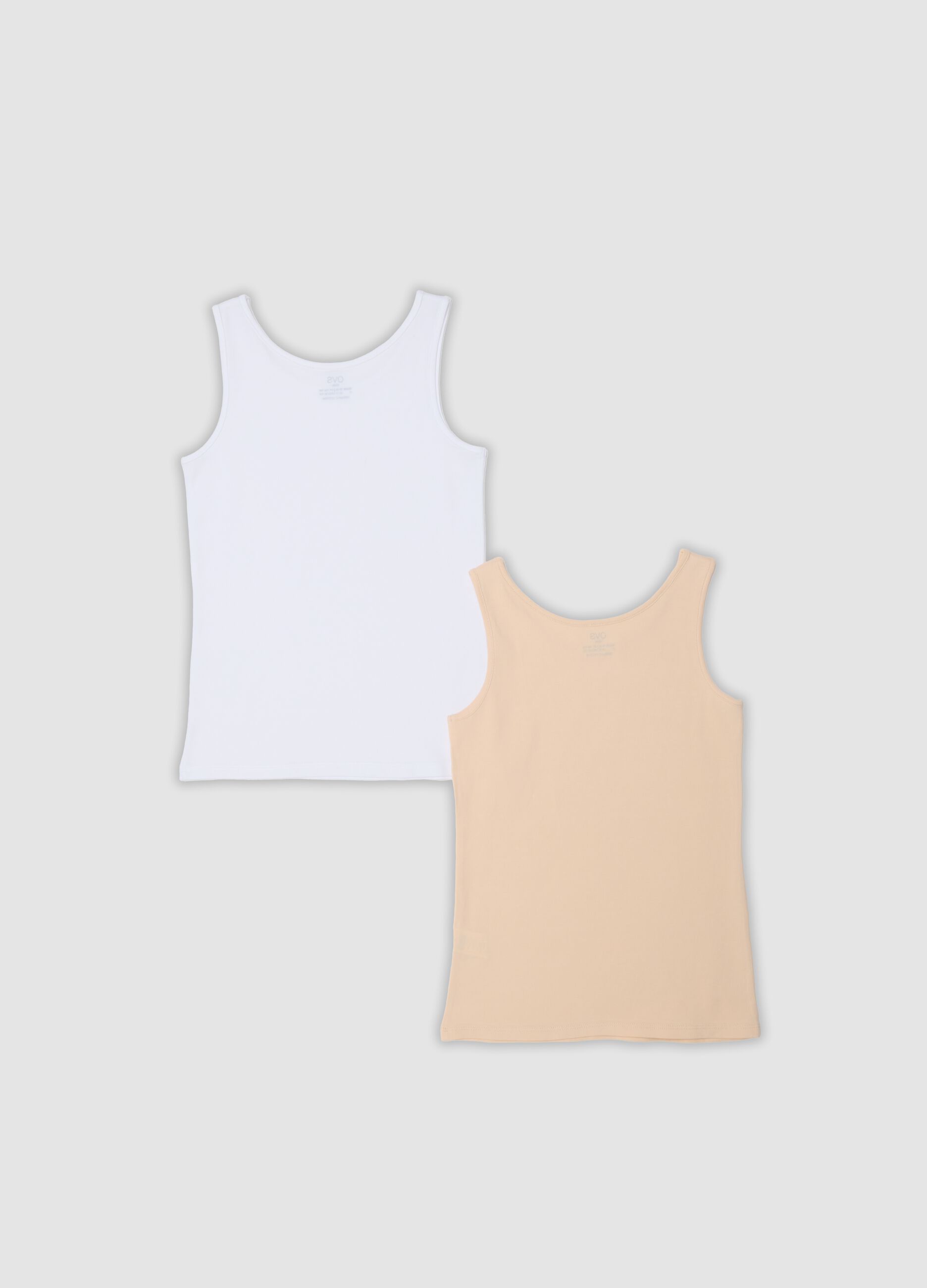 Two-pack of multicolour regular-fit vests in stretch organic cotton